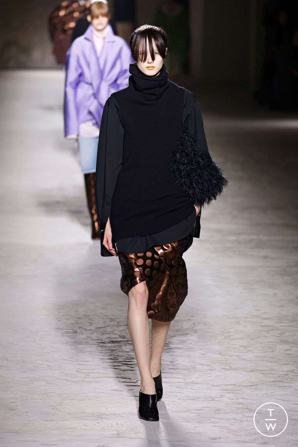 Fashion Week Paris Fall/Winter 2024 look 64 from the Dries Van Noten collection womenswear