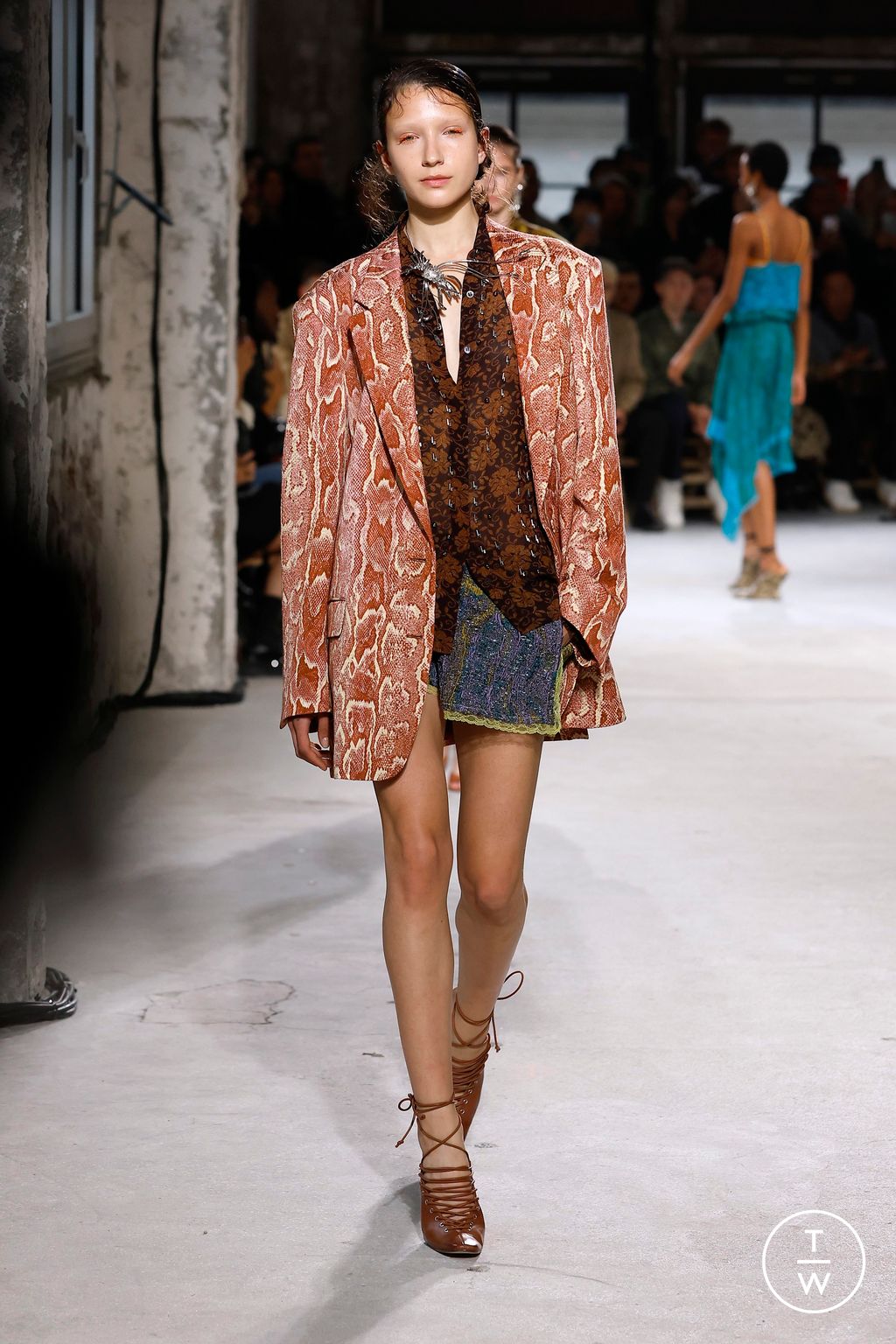 Fashion Week Paris Spring/Summer 2025 look 37 from the Dries Van Noten collection womenswear
