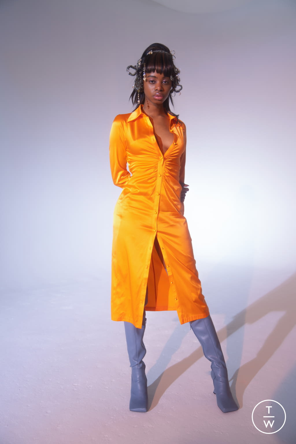 Fashion Week New York Fall/Winter 2021 look 10 from the Kim Shui collection womenswear