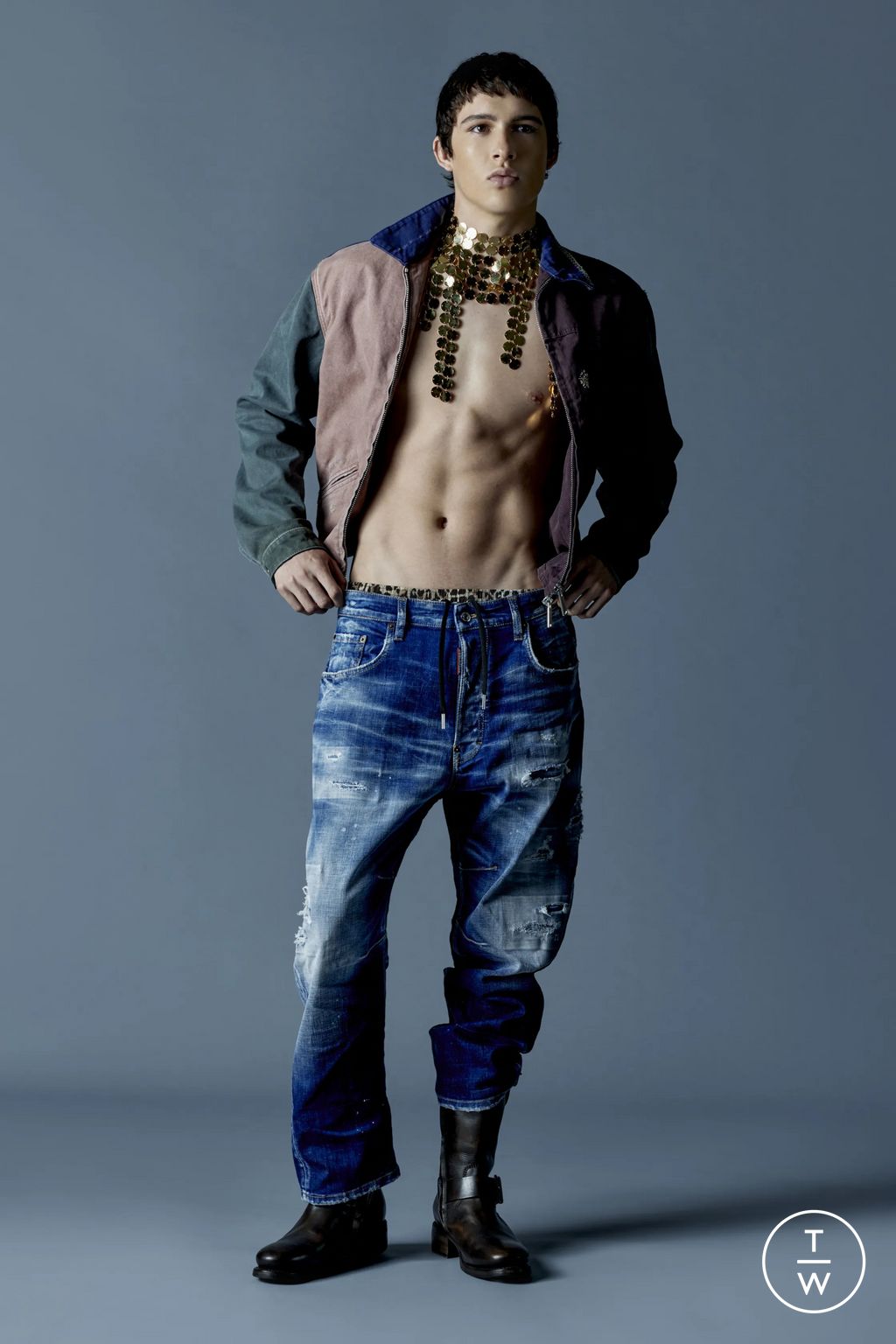 Fashion Week Milan Spring/Summer 2026 look 2 from the Dsquared2 collection menswear