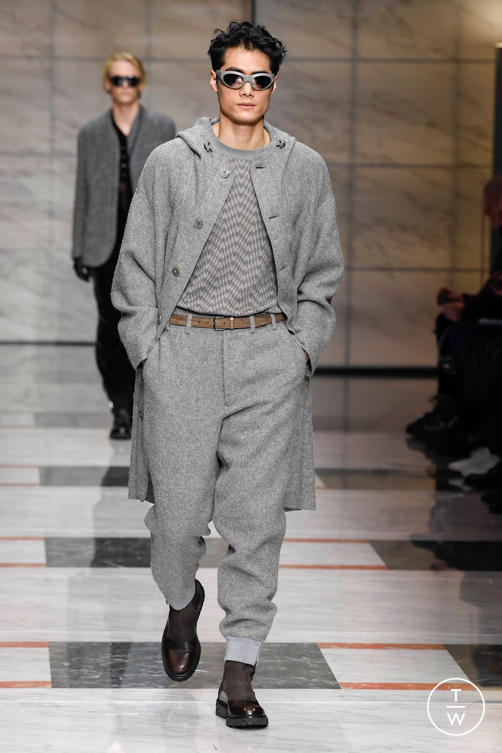 Fashion Week Milan Fall/Winter 2023 look 34 from the Giorgio Armani collection menswear