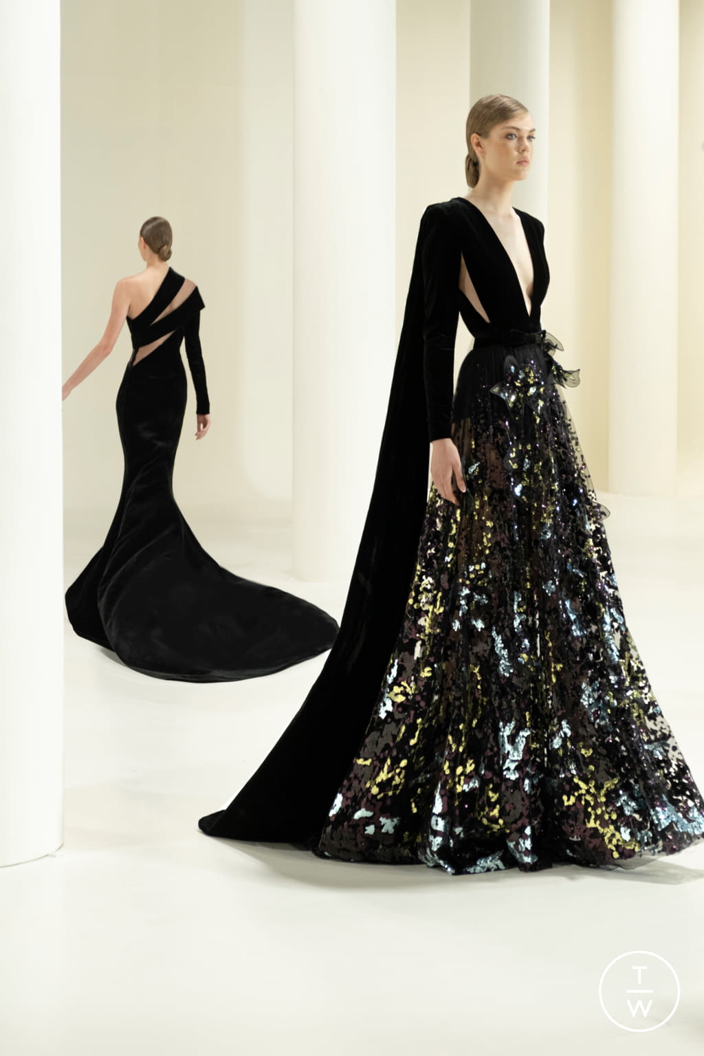 Fashion Week Paris Fall/Winter 2021 look 5 de la collection Elie Saab couture