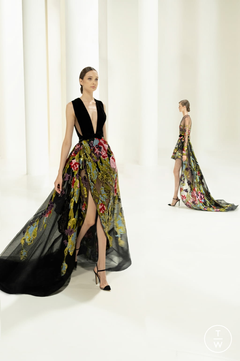 Fashion Week Paris Fall/Winter 2021 look 8 de la collection Elie Saab couture