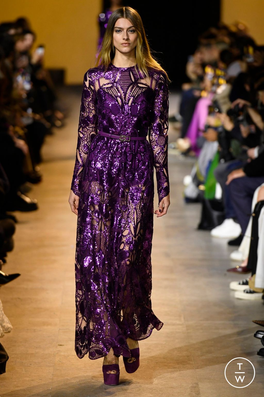 Fashion Week Paris Fall/Winter 2024 look 45 from the Elie Saab collection 女装