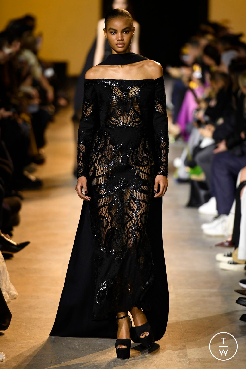 Fashion Week Paris Fall/Winter 2024 look 55 from the Elie Saab collection 女装