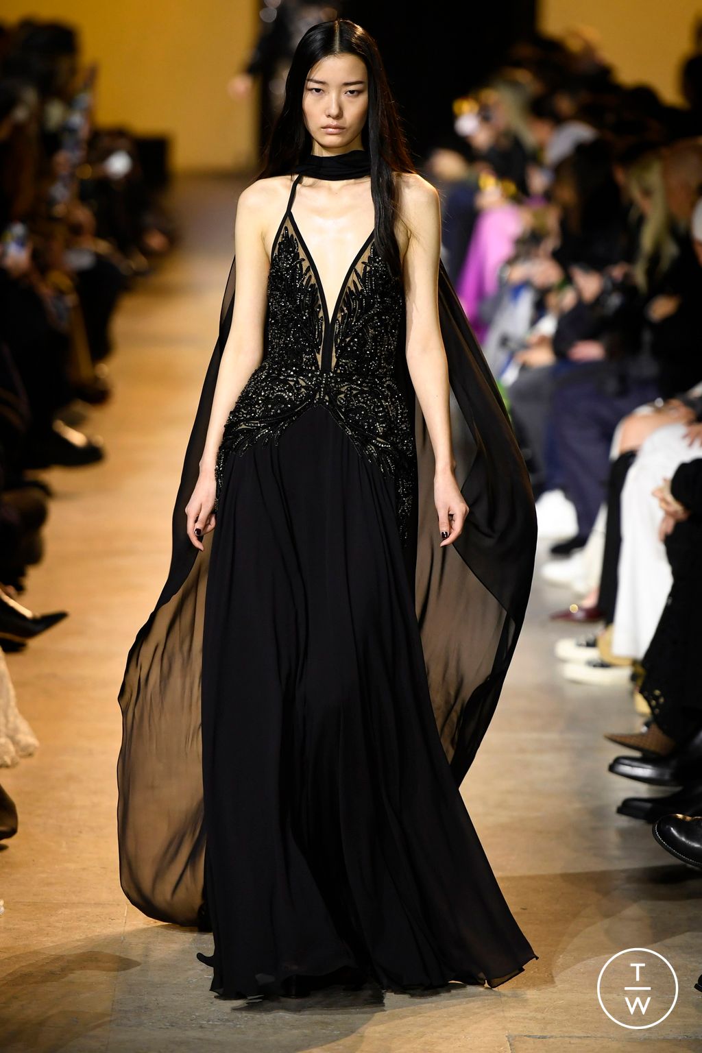 Fashion Week Paris Fall/Winter 2024 look 56 from the Elie Saab collection 女装