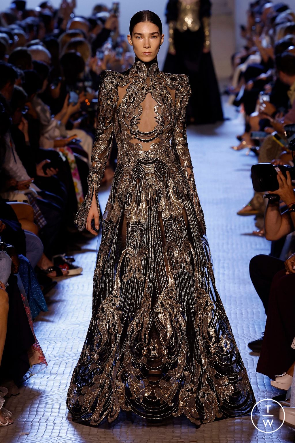 Fashion Week Paris Fall/Winter 2023 look 48 from the Elie Saab collection couture