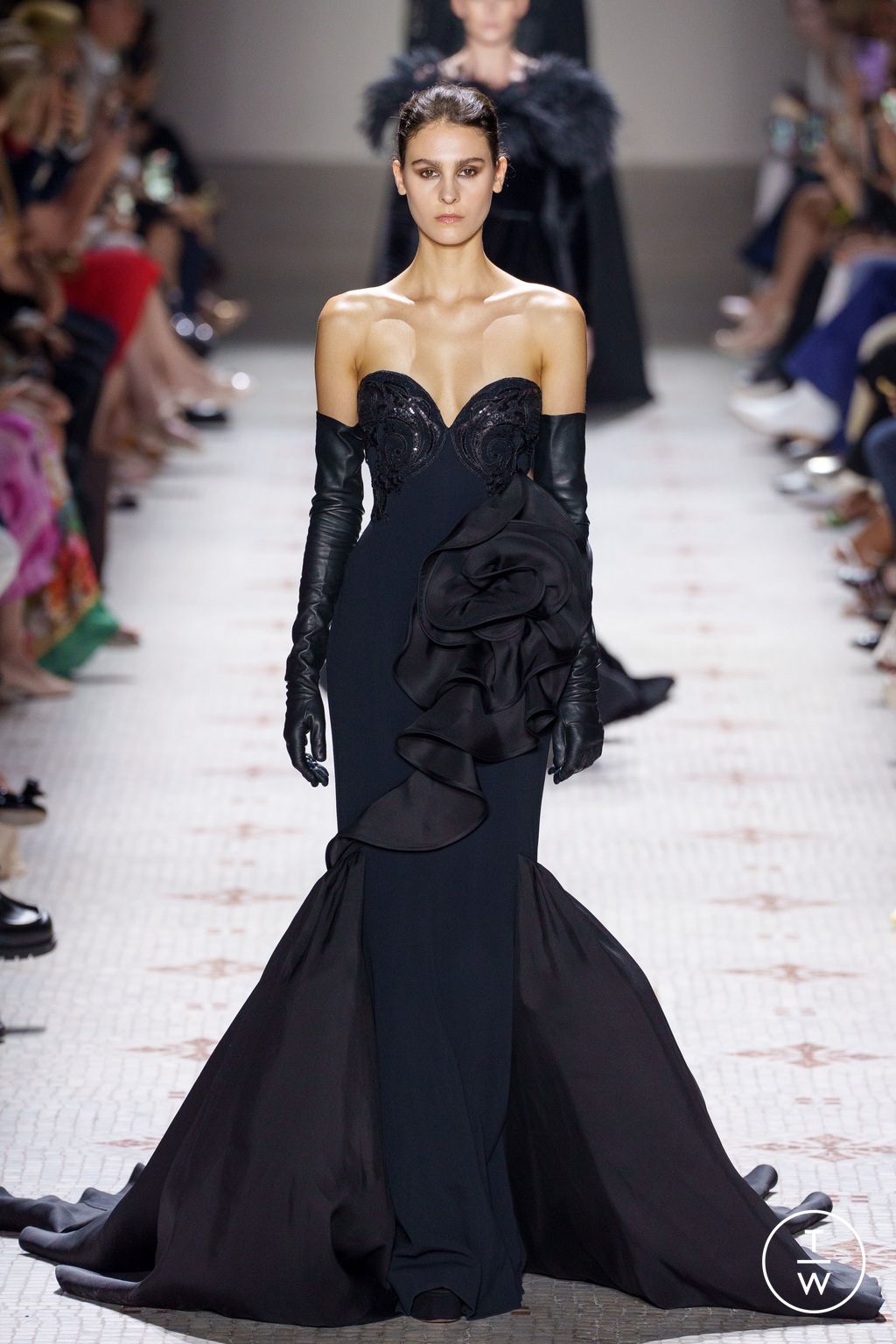 Fashion Week Paris Fall/Winter 2024 look 3 from the Elie Saab collection couture