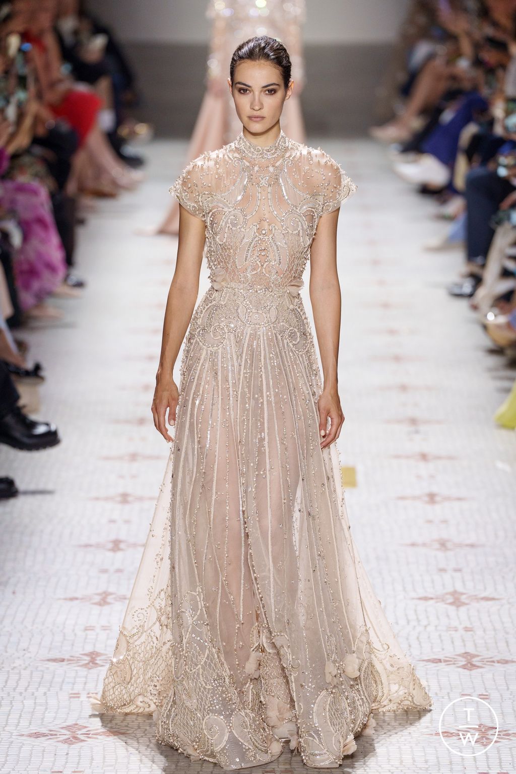 Fashion Week Paris Fall/Winter 2024 look 57 from the Elie Saab collection couture