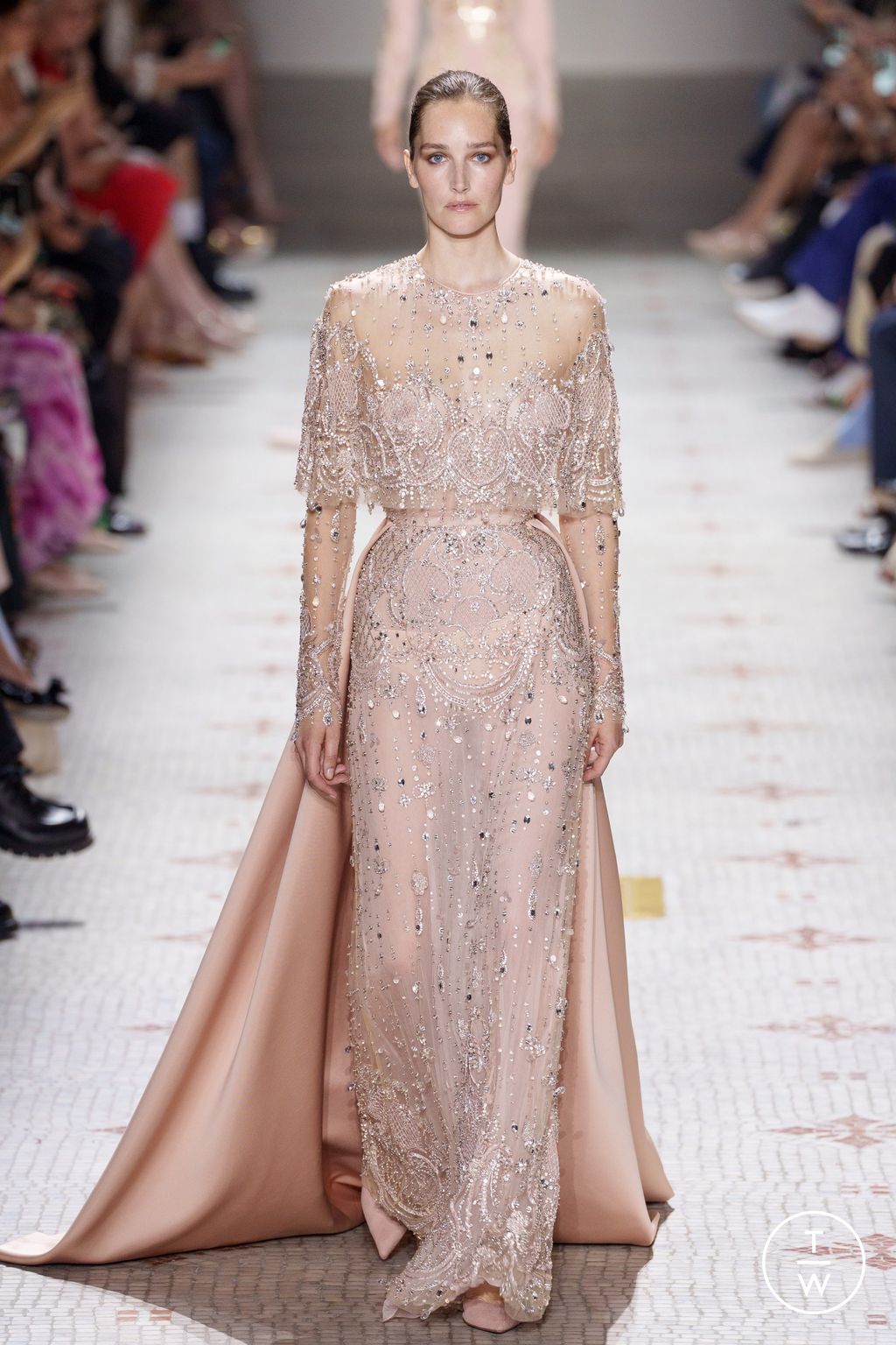 Fashion Week Paris Fall/Winter 2024 look 58 from the Elie Saab collection couture