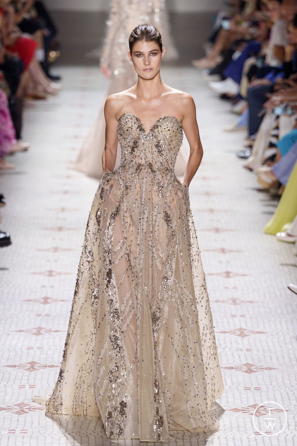 Fashion Week Paris Fall/Winter 2024 look 61 from the Elie Saab collection couture