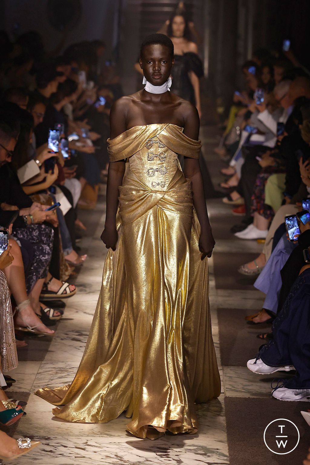 Fashion Week Paris Fall/Winter 2025 look 10 from the Elie Saab collection couture