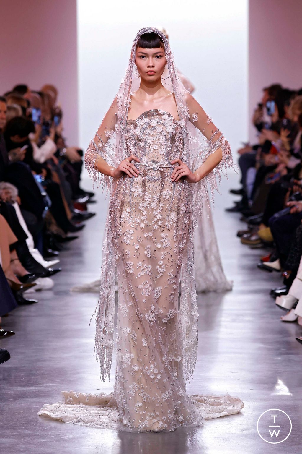 Fashion Week Paris Spring/Summer 2025 look 40 from the Elie Saab collection couture