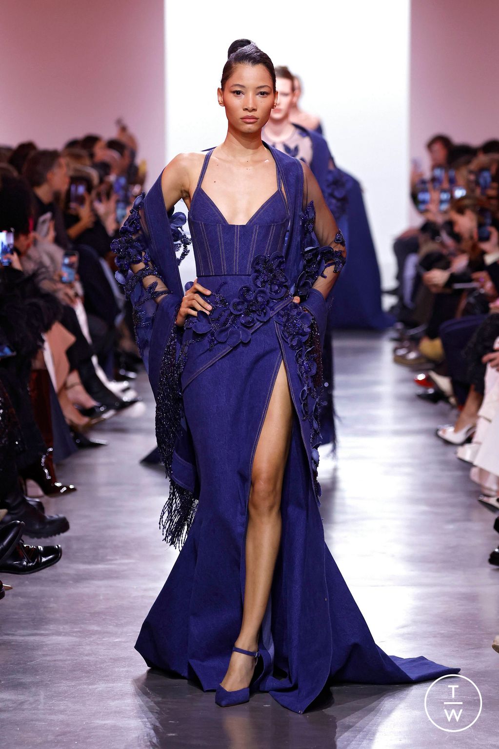 Fashion Week Paris Spring/Summer 2025 look 55 from the Elie Saab collection couture