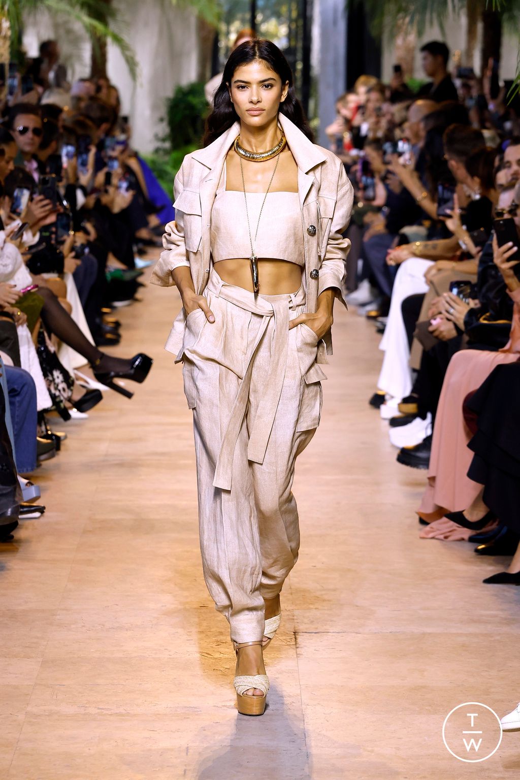 Fashion Week Paris Spring/Summer 2025 look 1 from the Elie Saab collection womenswear