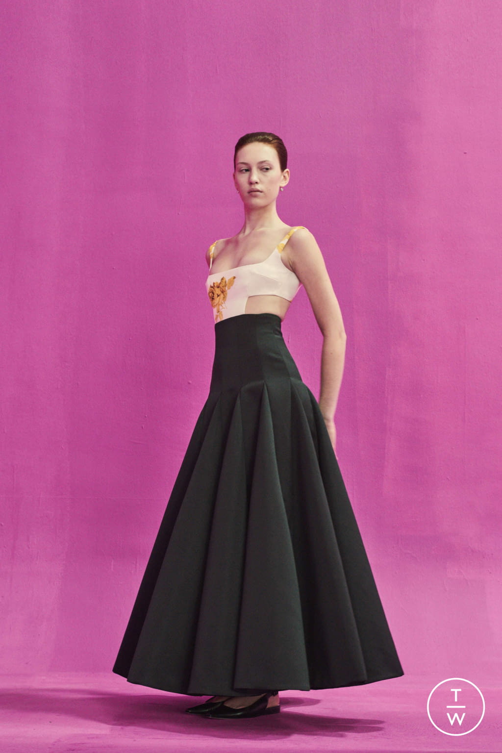 Fashion Week London Fall/Winter 2021 look 48 from the Emilia Wickstead collection womenswear