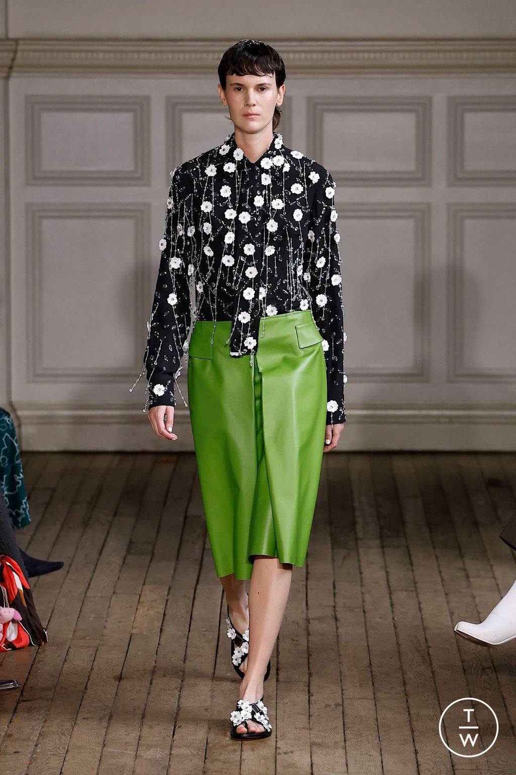 Fashion Week London Spring-Summer 2025 look 28 from the Emilia Wickstead collection womenswear