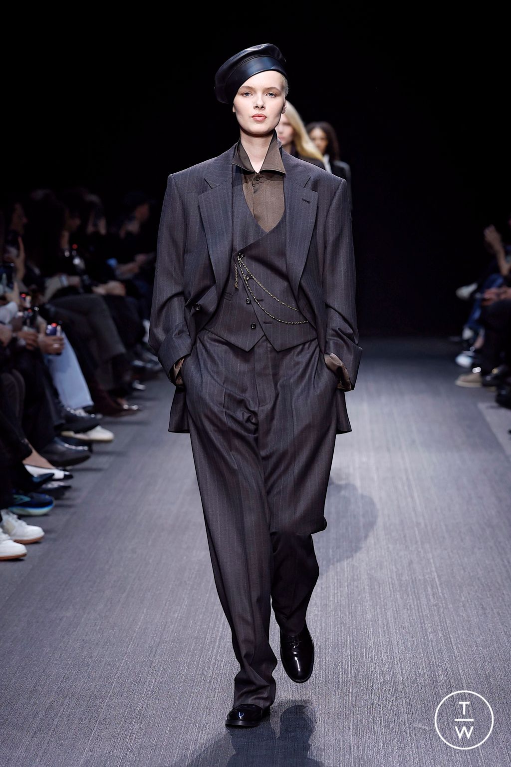 Fashion Week Milan Fall/Winter 2025 look 1 from the Emporio Armani collection womenswear