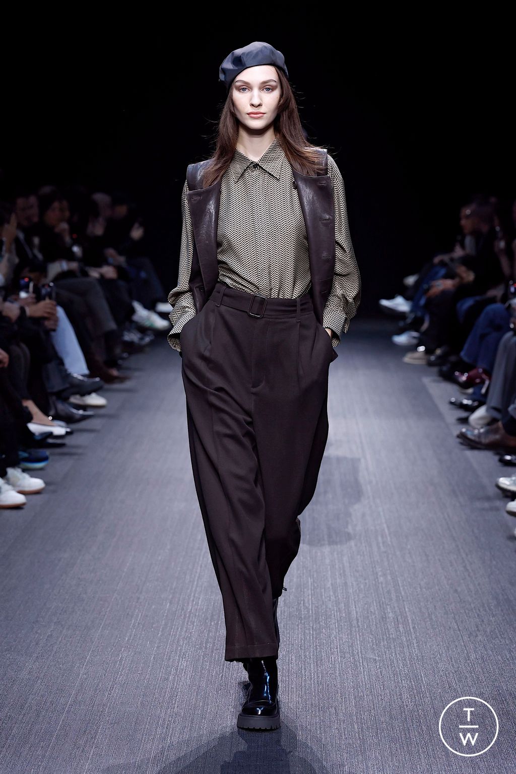 Fashion Week Milan Fall/Winter 2025 look 10 from the Emporio Armani collection womenswear