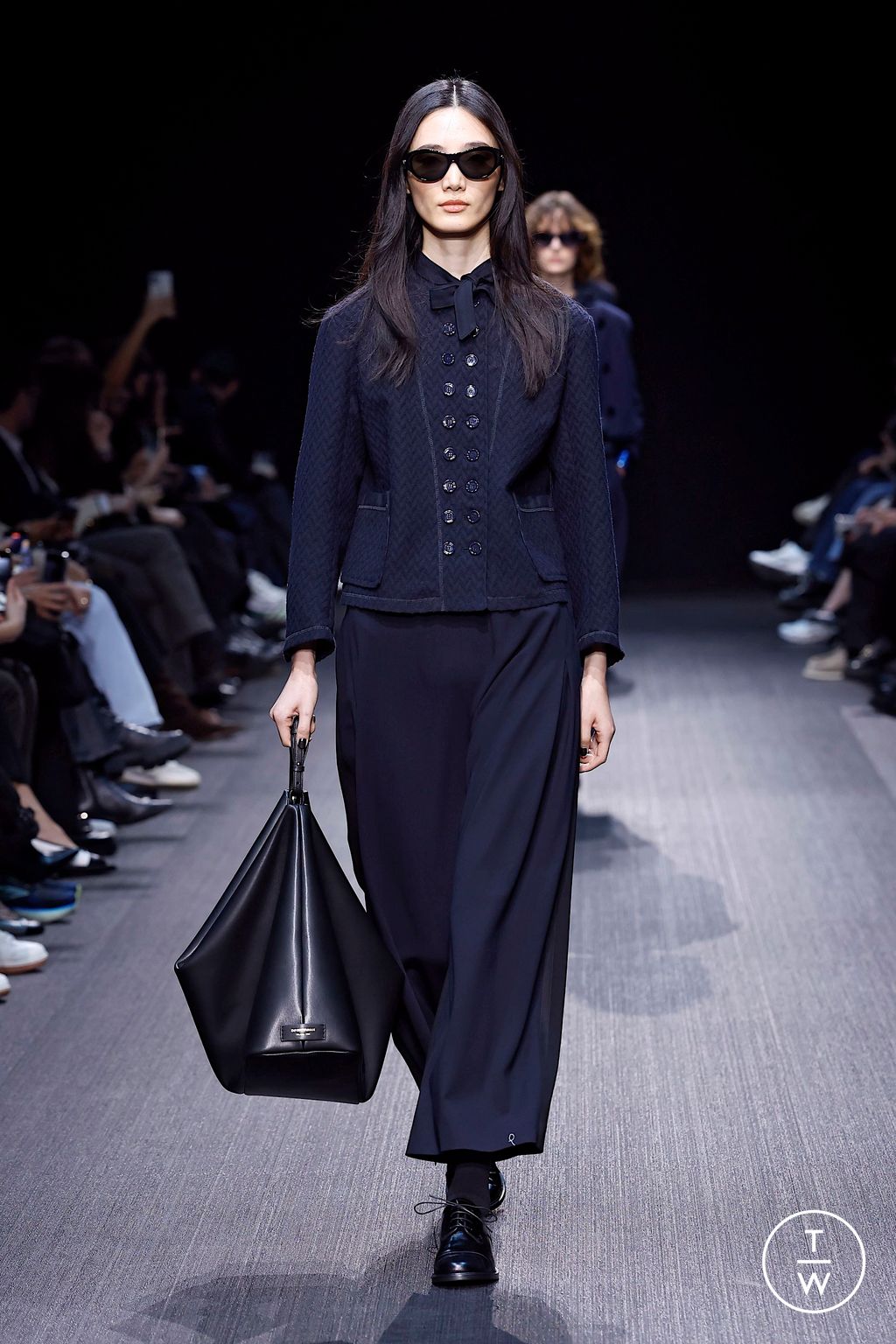 Fashion Week Milan Fall/Winter 2025 look 23 from the Emporio Armani collection womenswear