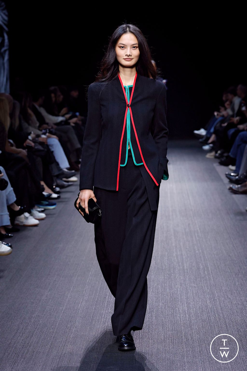 Fashion Week Milan Fall/Winter 2025 look 45 from the Emporio Armani collection womenswear