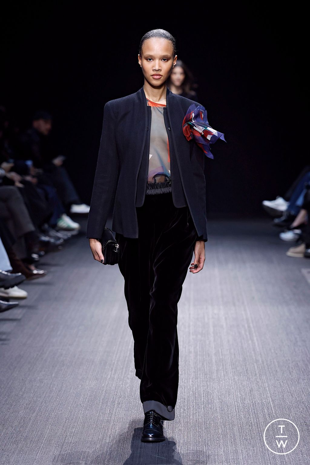 Fashion Week Milan Fall/Winter 2025 look 46 from the Emporio Armani collection womenswear