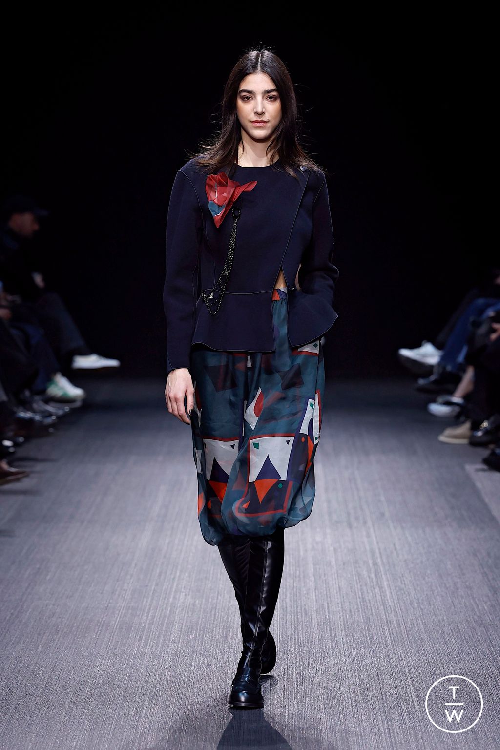Fashion Week Milan Fall/Winter 2025 look 47 from the Emporio Armani collection womenswear