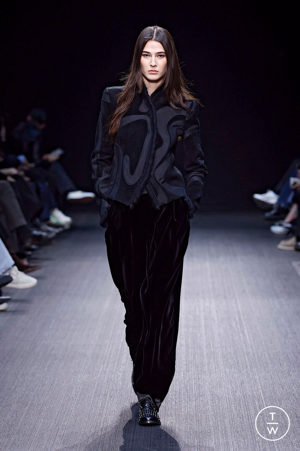 Fashion Week Milan Fall/Winter 2025 look 59 from the Emporio Armani collection womenswear