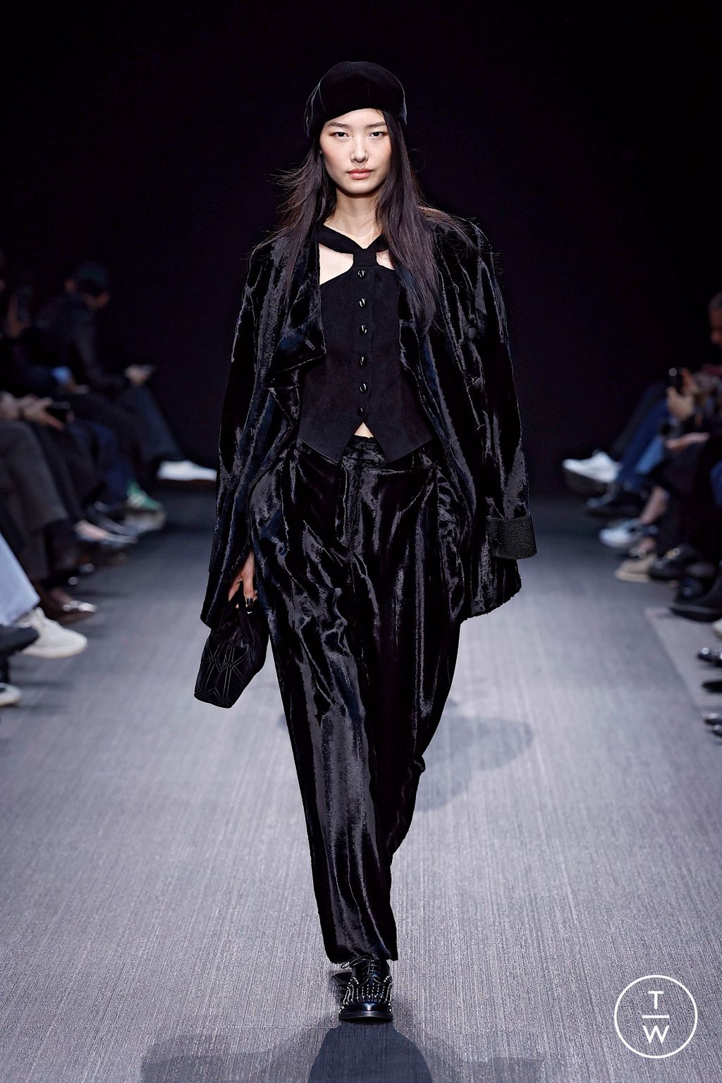 Fashion Week Milan Fall/Winter 2025 look 70 from the Emporio Armani collection womenswear