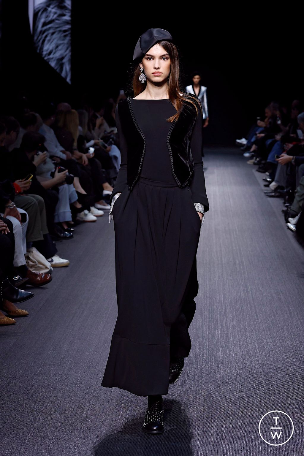 Fashion Week Milan Fall/Winter 2025 look 77 from the Emporio Armani collection womenswear