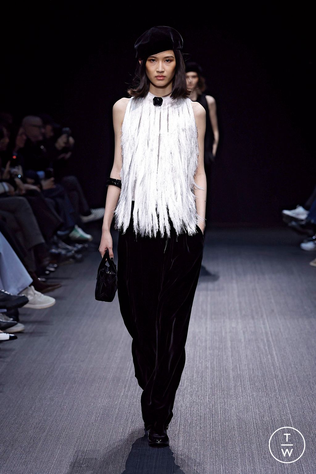 Fashion Week Milan Fall/Winter 2025 look 82 from the Emporio Armani collection womenswear