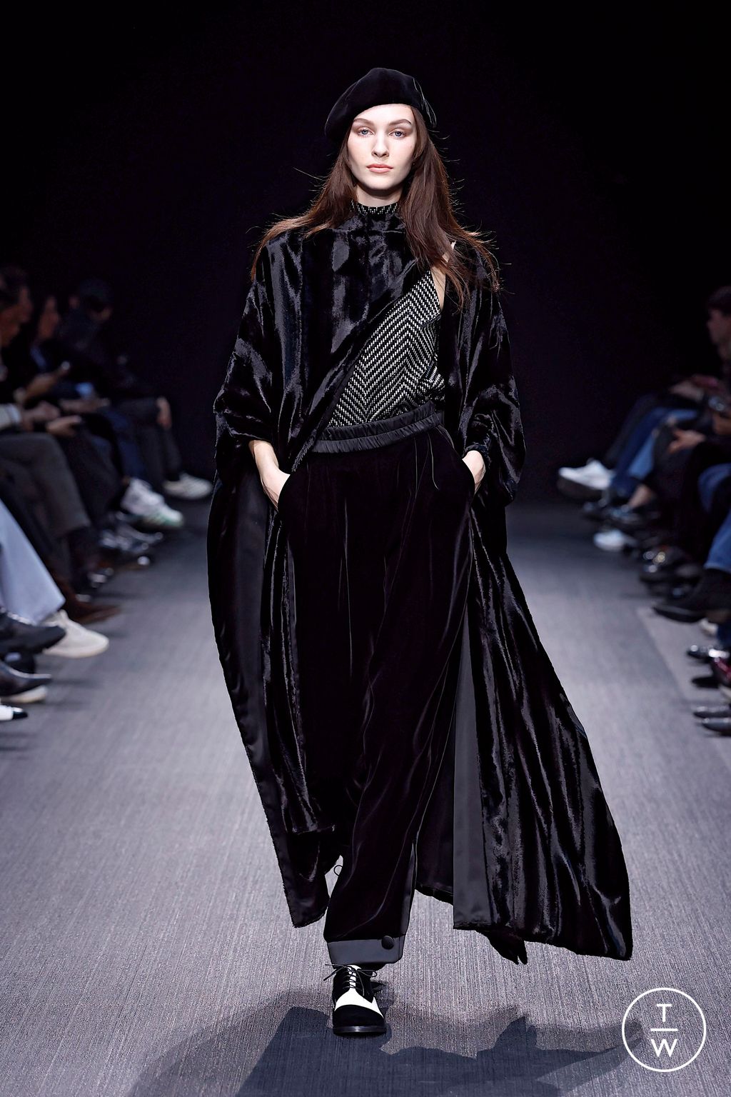 Fashion Week Milan Fall/Winter 2025 look 92 from the Emporio Armani collection womenswear