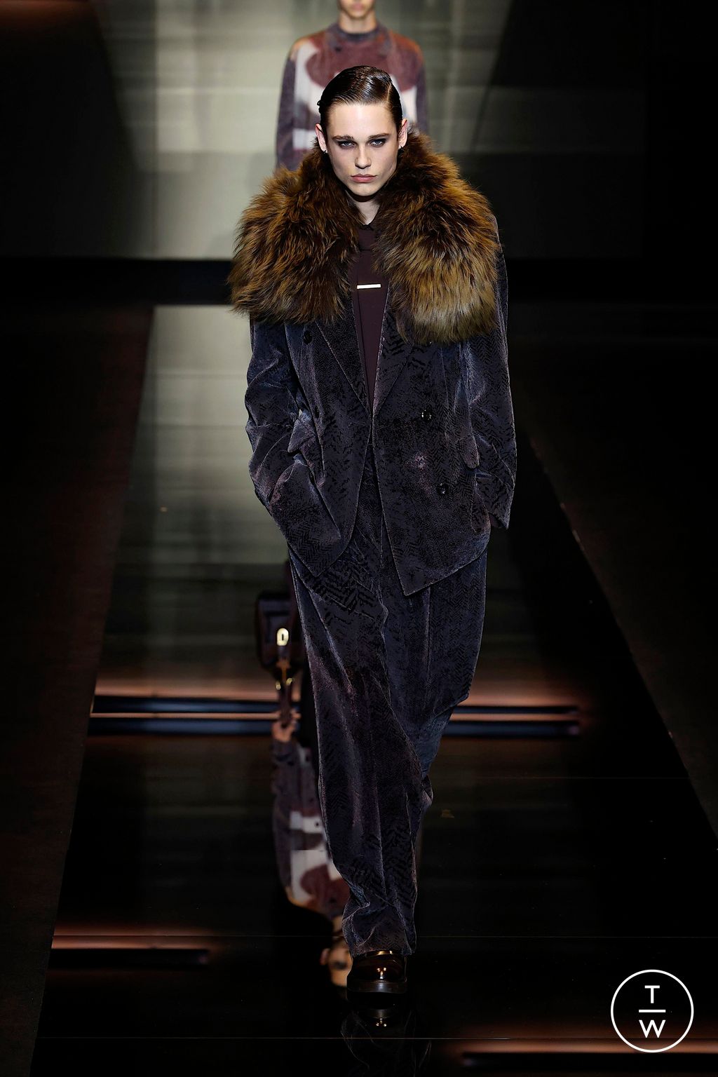 Fashion Week Milan Fall/Winter 2025 look 85 from the Emporio Armani collection menswear