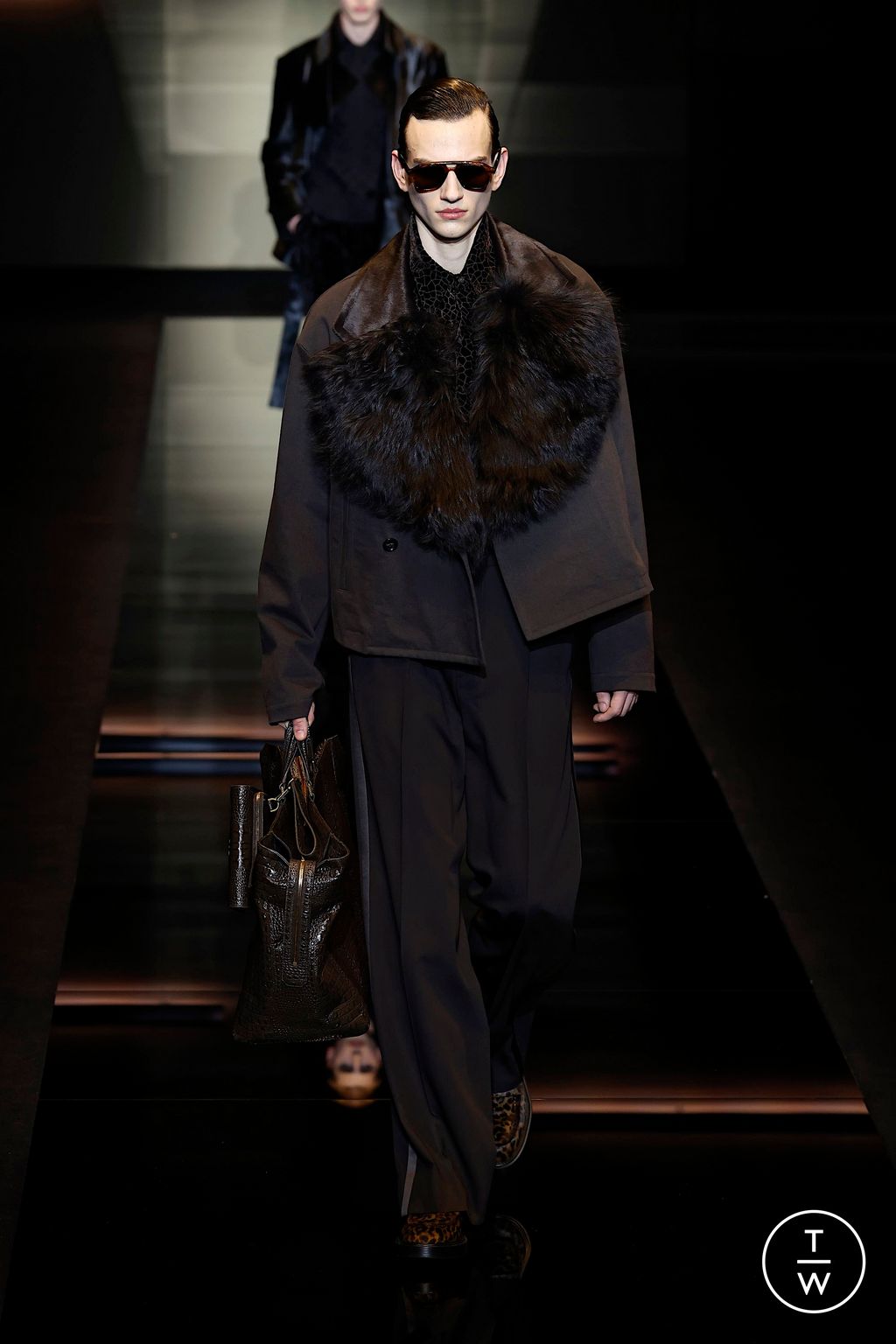 Fashion Week Milan Fall/Winter 2025 look 90 from the Emporio Armani collection menswear