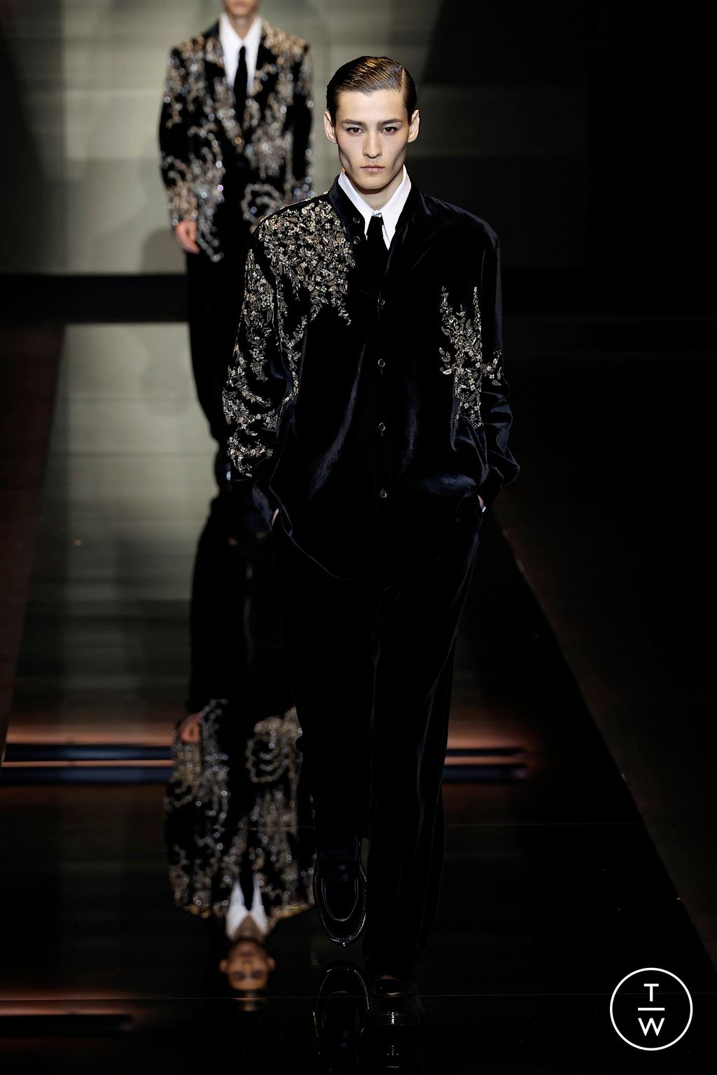 Fashion Week Milan Fall/Winter 2025 look 106 from the Emporio Armani collection menswear