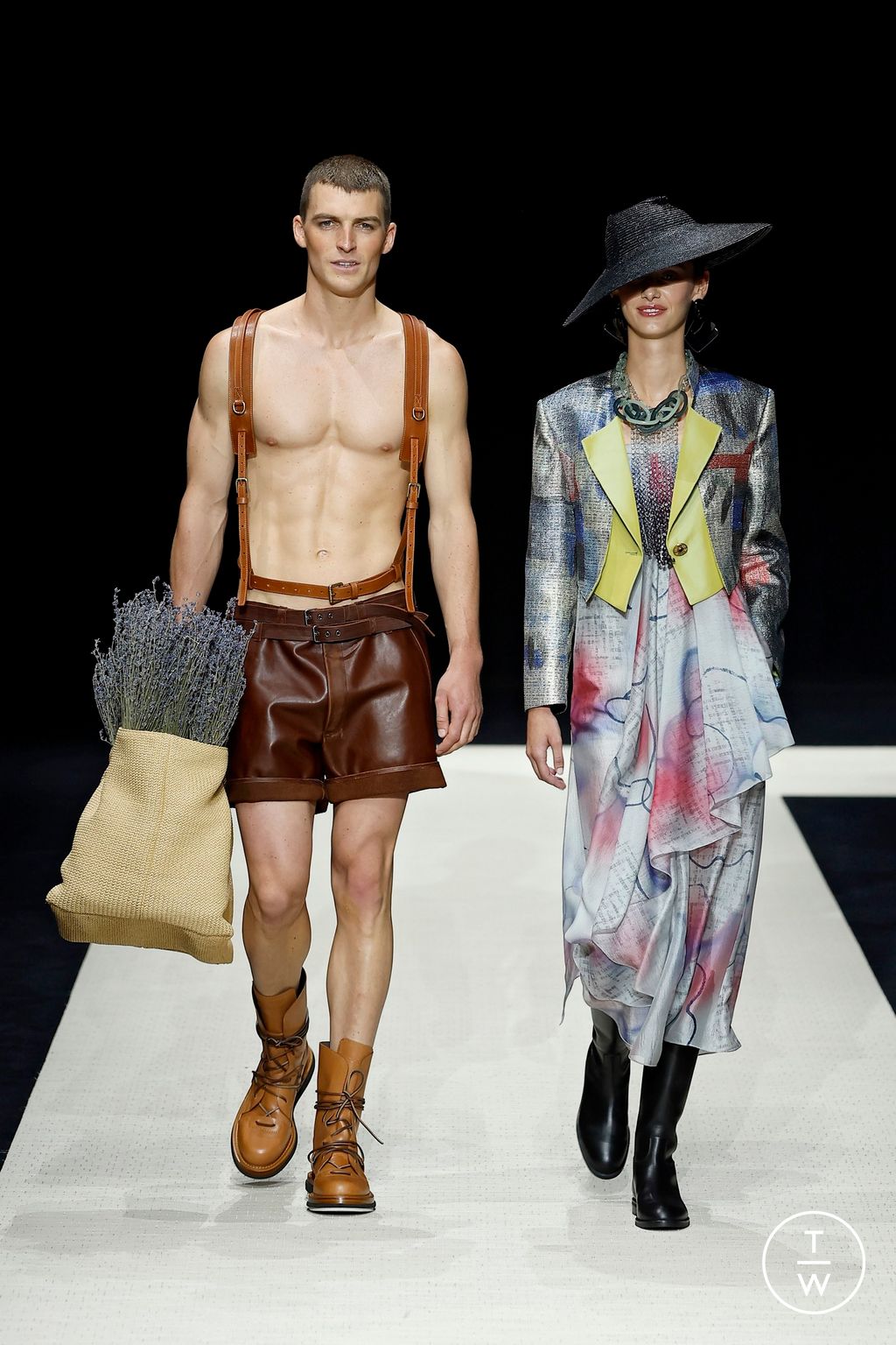 Fashion Week Milan Spring-Summer 2025 look 82 from the Emporio Armani collection 男装