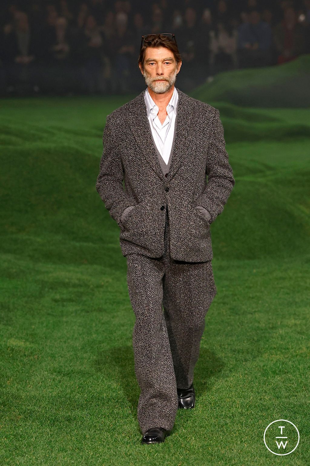 Fashion Week Milan Fall/Winter 2025 look 1 de la collection ZEGNA menswear