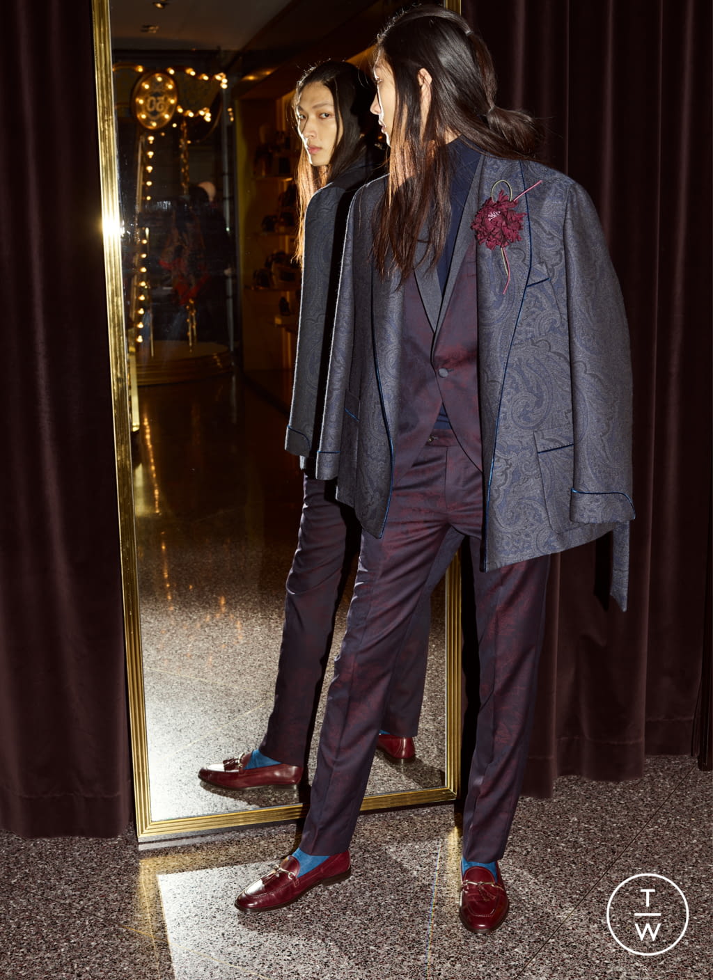 Fashion Week Milan Fall/Winter 2019 look 23 from the Etro collection 男装