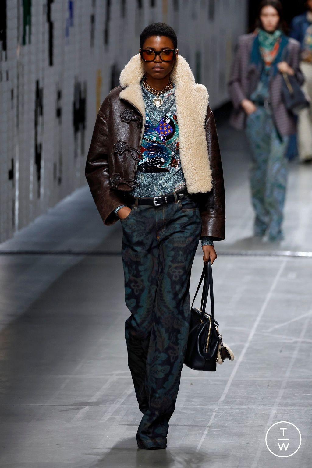 Fashion Week Milan Fall/Winter 2025 look 4 from the Etro collection womenswear