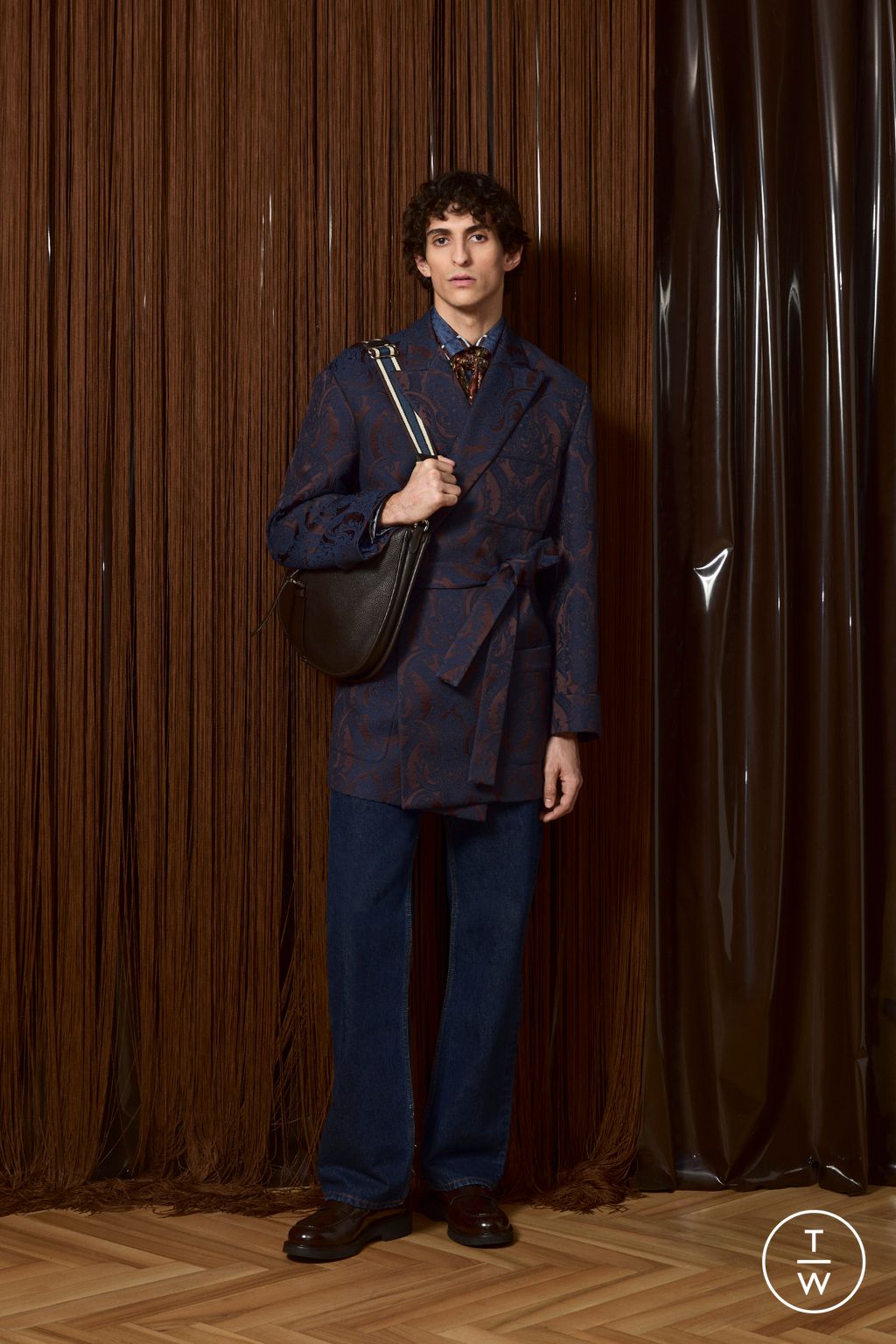 Fashion Week Milan Fall/Winter 2026 look 6 from the Etro collection menswear