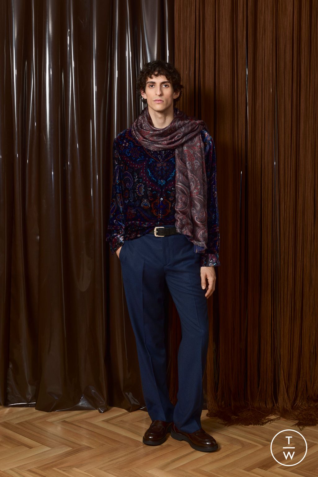 Fashion Week Milan Fall/Winter 2026 look 8 from the Etro collection menswear