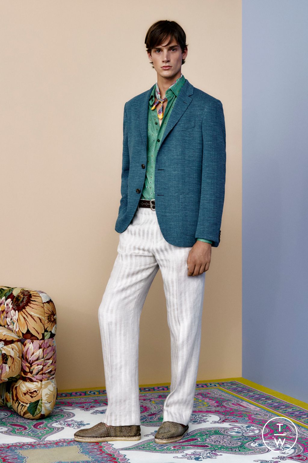 Fashion Week Milan Spring/Summer 2026 look 12 from the Etro collection menswear