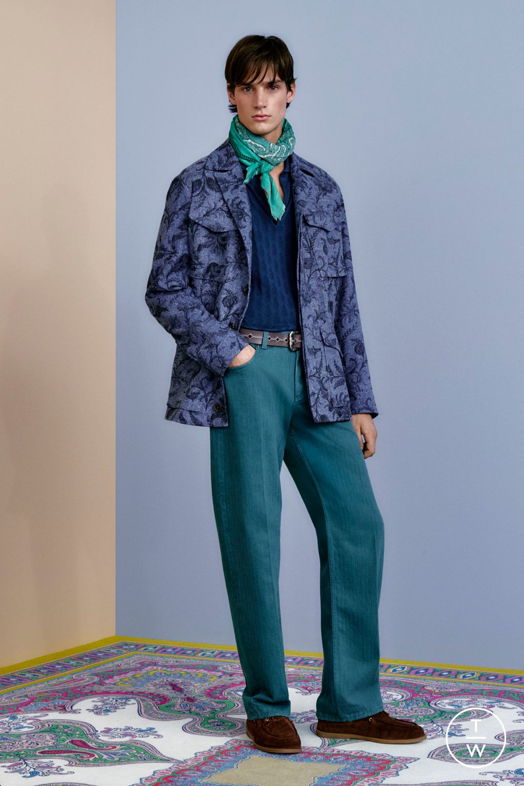 Fashion Week Milan Spring/Summer 2026 look 13 from the Etro collection menswear