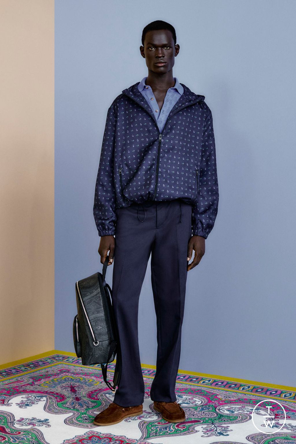 Fashion Week Milan Spring/Summer 2026 look 19 from the Etro collection menswear