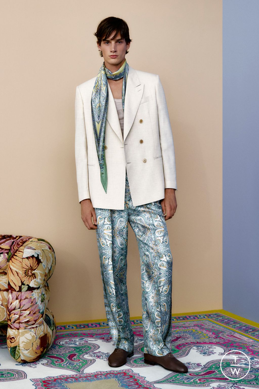 Fashion Week Milan Spring/Summer 2026 look 2 from the Etro collection menswear
