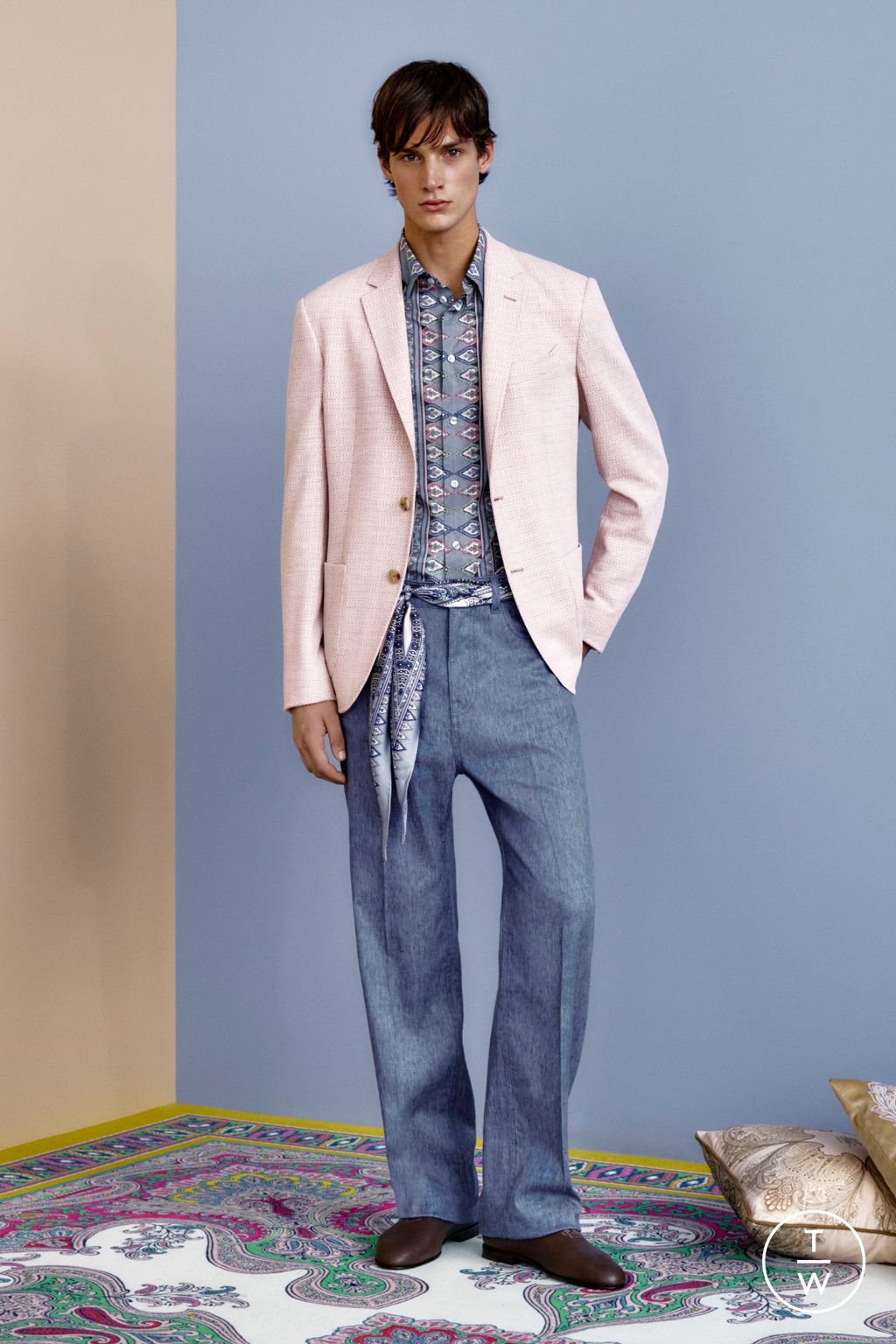 Fashion Week Milan Spring/Summer 2026 look 20 from the Etro collection menswear