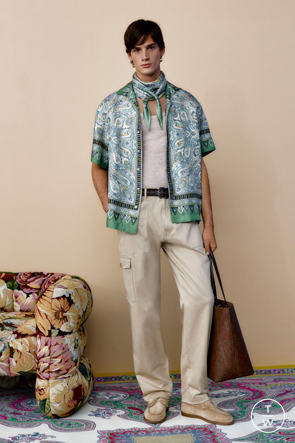 Fashion Week Milan Spring/Summer 2026 look 3 from the Etro collection menswear