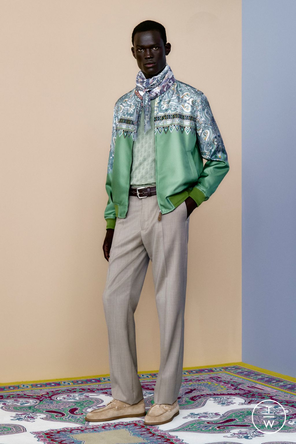 Fashion Week Milan Spring/Summer 2026 look 5 from the Etro collection menswear