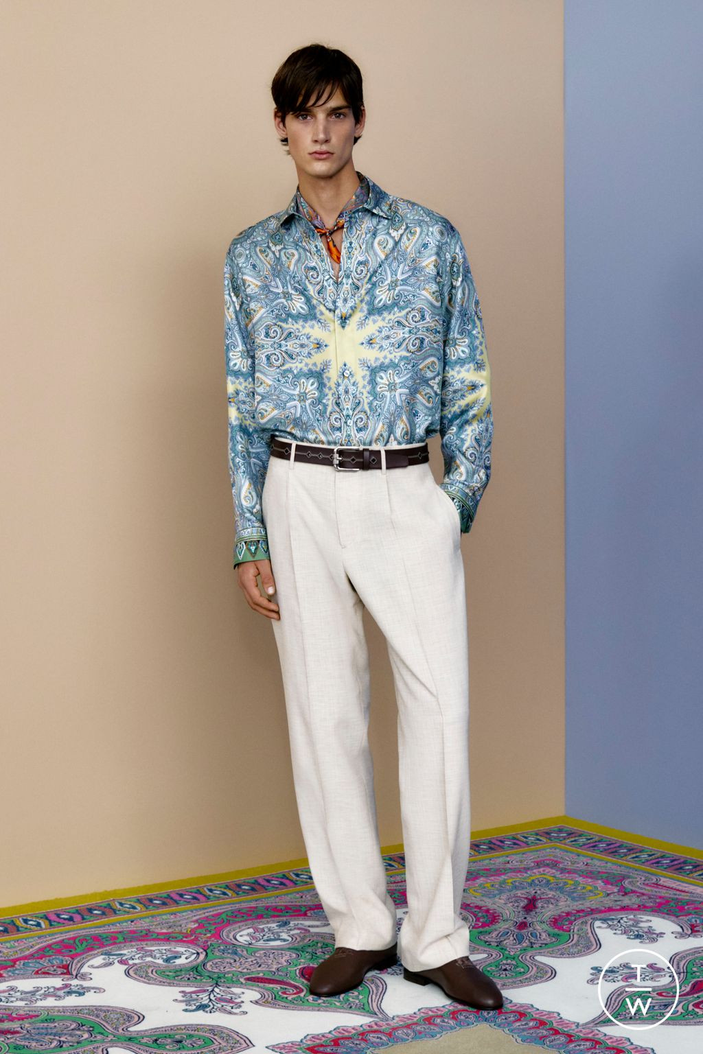 Fashion Week Milan Spring/Summer 2026 look 6 from the Etro collection menswear