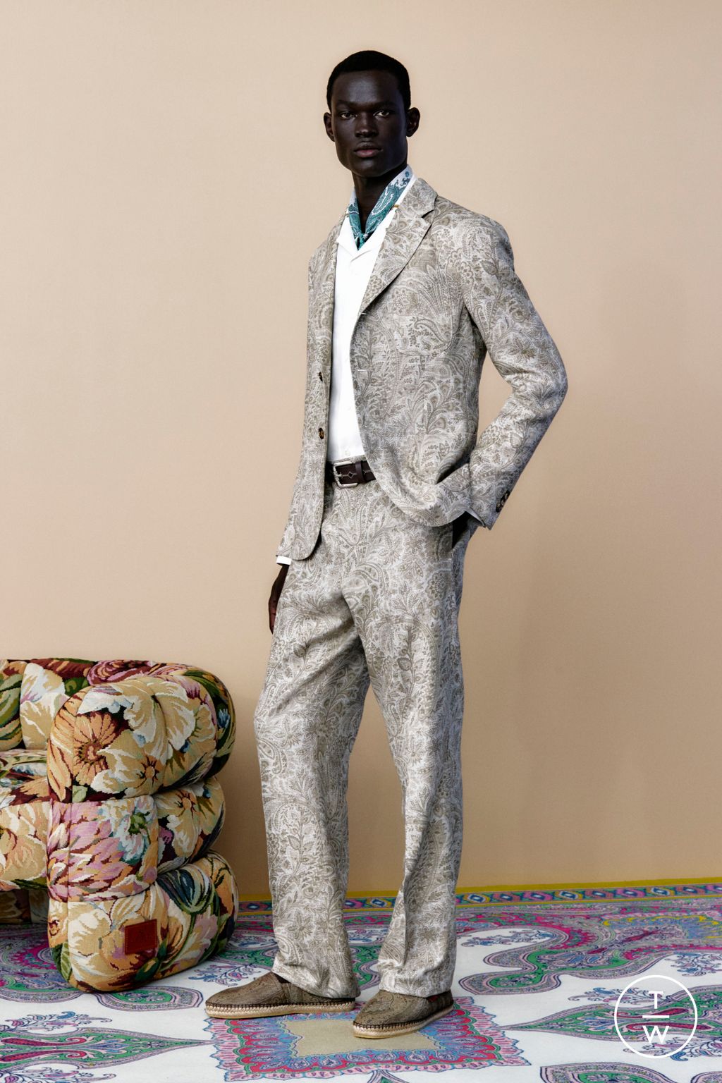 Fashion Week Milan Spring/Summer 2026 look 7 from the Etro collection menswear